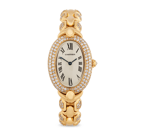 Cartier Baignoire Yellow Gold and Diamond Watch