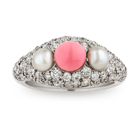 Cartier Art Deco Conch Pearl Ring