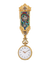 Falize Cloisonné Enamel and Diamond Pendant-Watch Brooch