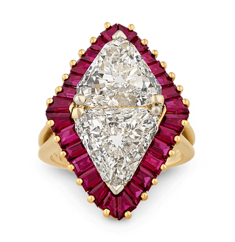 Oscar Heyman Diamond and Ruby Ring