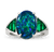 Oscar Heyman Black Opal and Emerald Ring