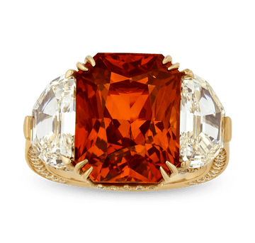 Orange Sapphire Ring, 14.58 Carats