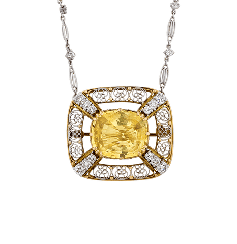 Louis Comfort Tiffany Ceylon Sapphire Necklace, 14.52 Carats