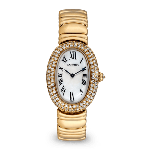 Cartier Baignoire Yellow Gold and Diamond Wristwatch