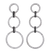 White and Black Diamond Hoop Dangle Earrings, 2 carats