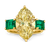 Fancy Yellow Diamond and Colombian Emerald Ring
