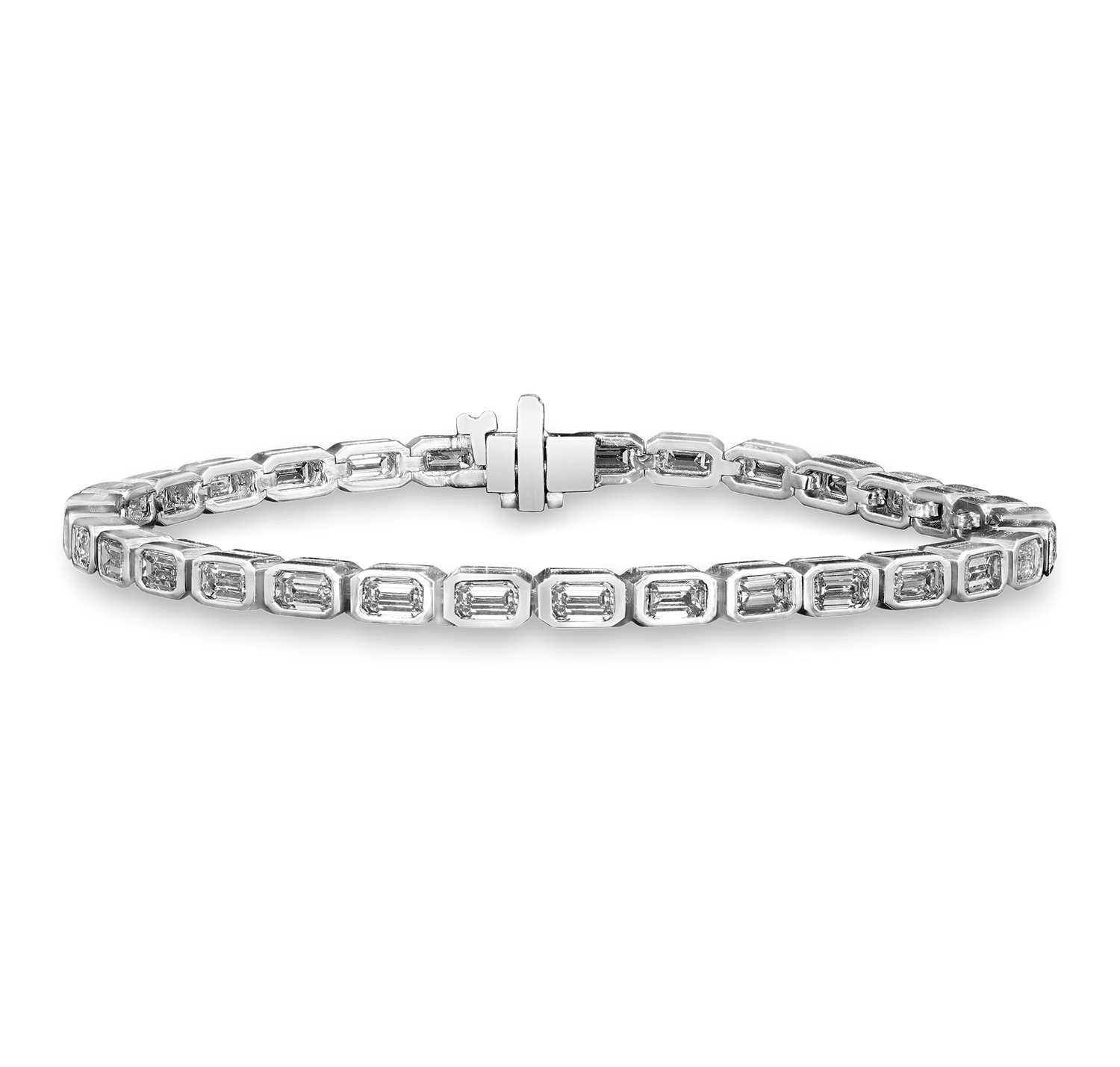 Emerald-Cut Diamond Line Bracelet, 6.54 carats