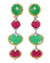 David Webb Emerald, Ruby and Diamond Earrings