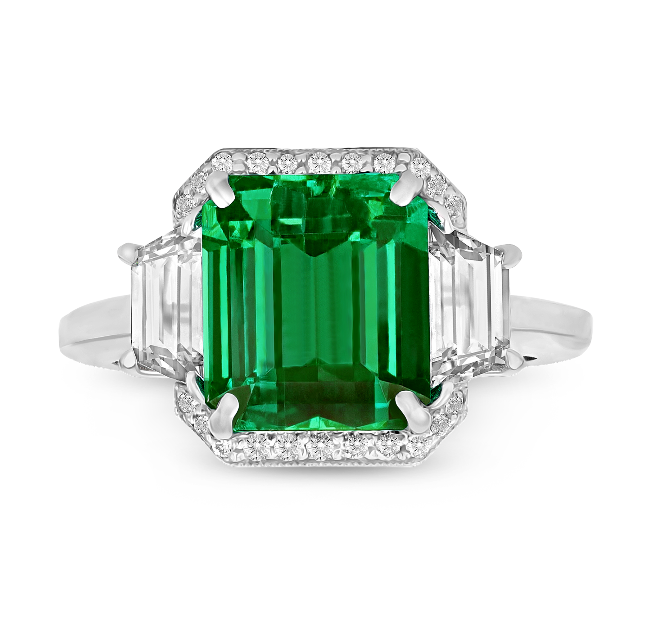Natural Colombian Emerald Ring, 5.46 carats