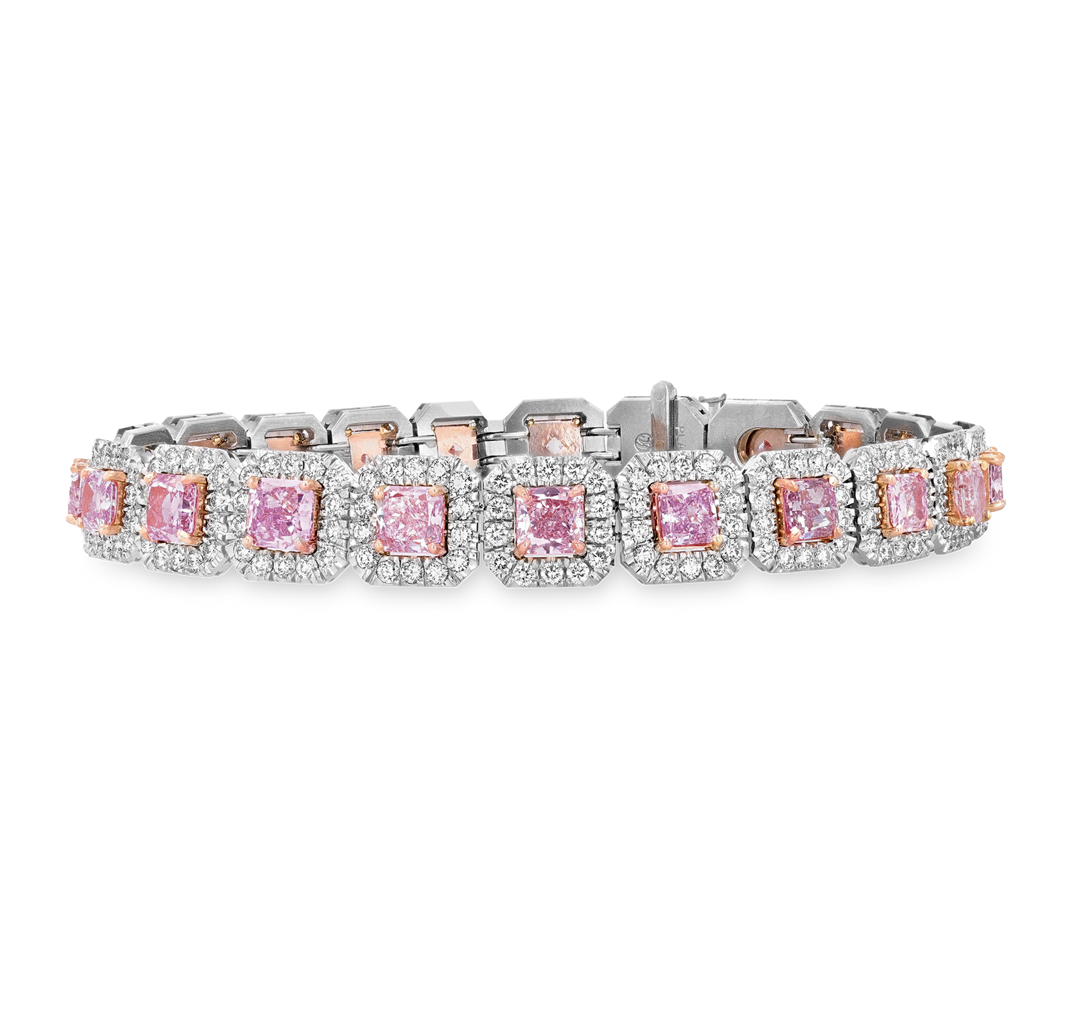 Natural Fancy Pink Diamond Bracelet, 6.47 carats