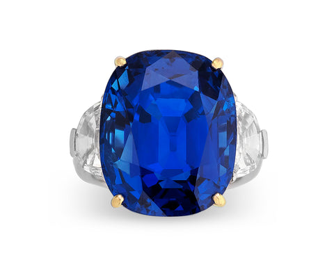 Unheated Kashmir Sapphire Ring, 3.32 Carats