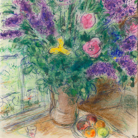 Les cyclamens by Marc Chagall