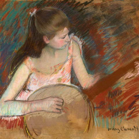 Girl with a Banjo by Mary Cassatt