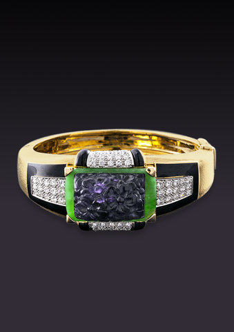 Emerald, Sapphire and Diamond Earrings by David Webb