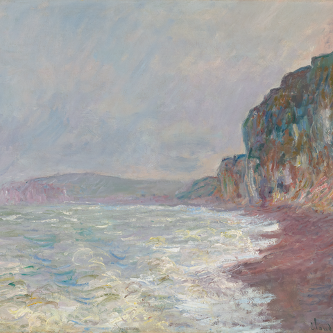Falaises, temps gris by Claude Monet
