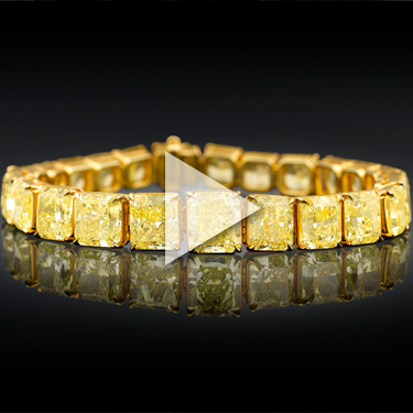 Natural Fancy Vivid Yellow Diamond Bracelet 55.66 Carats