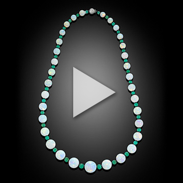 Opal Emerald Bead Necklace