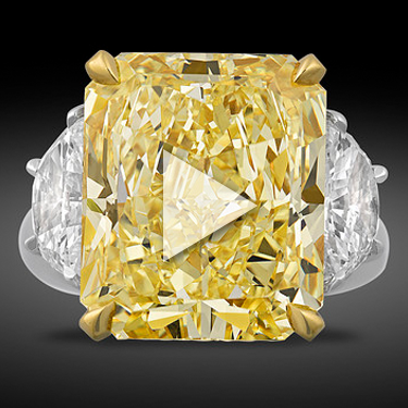 16 Ct. Fancy Vivid Yellow Diamond Ring