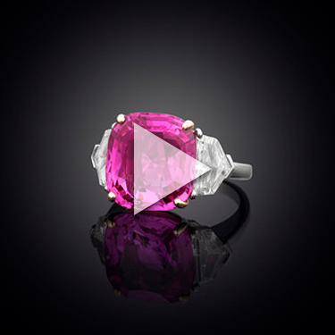 Unenhanced Ceylon Pink Sapphire & Diamond Ring 17.51 Carats