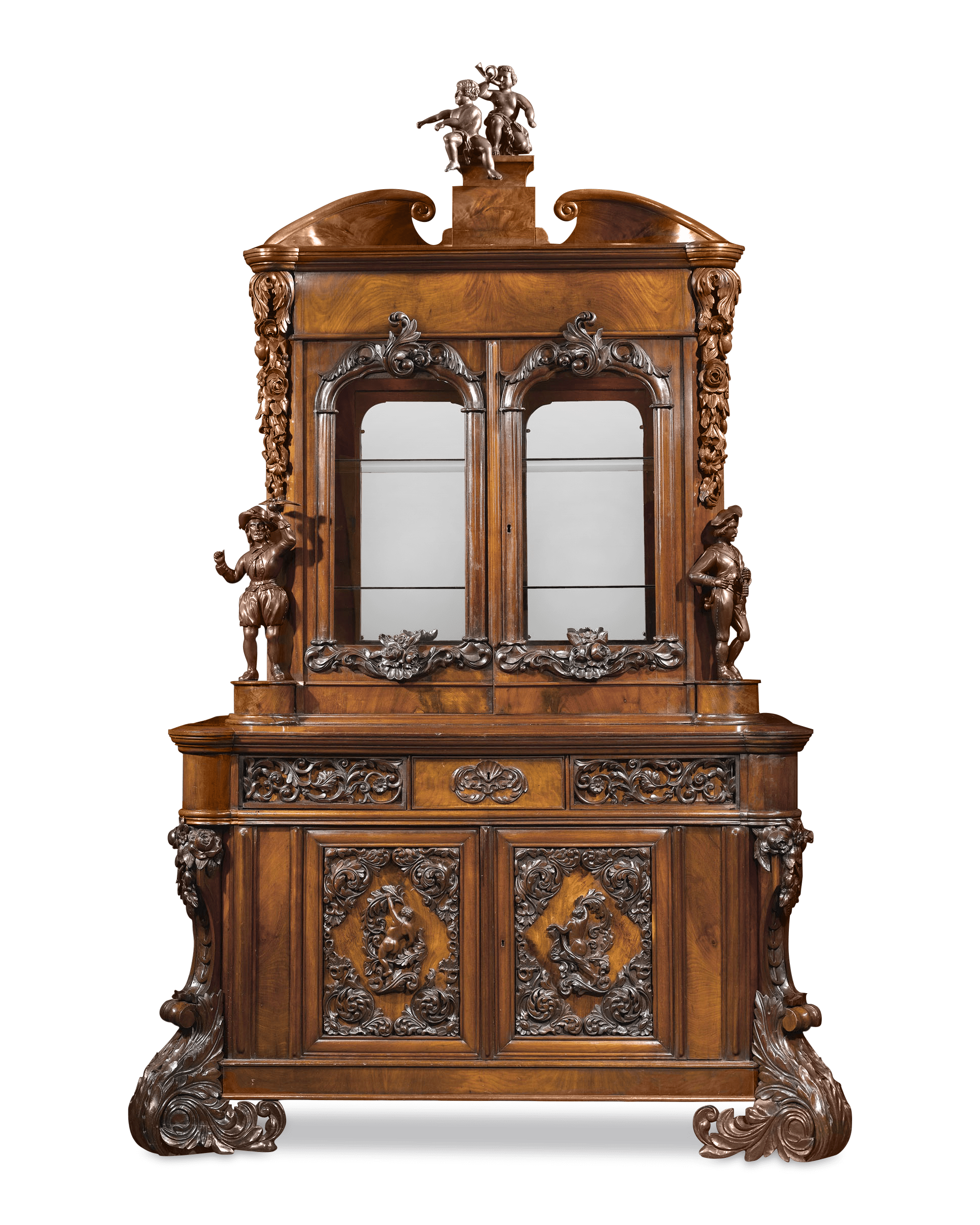 This bureau bookcase is an exceptional example of 19th-century Dutch craftsmanship