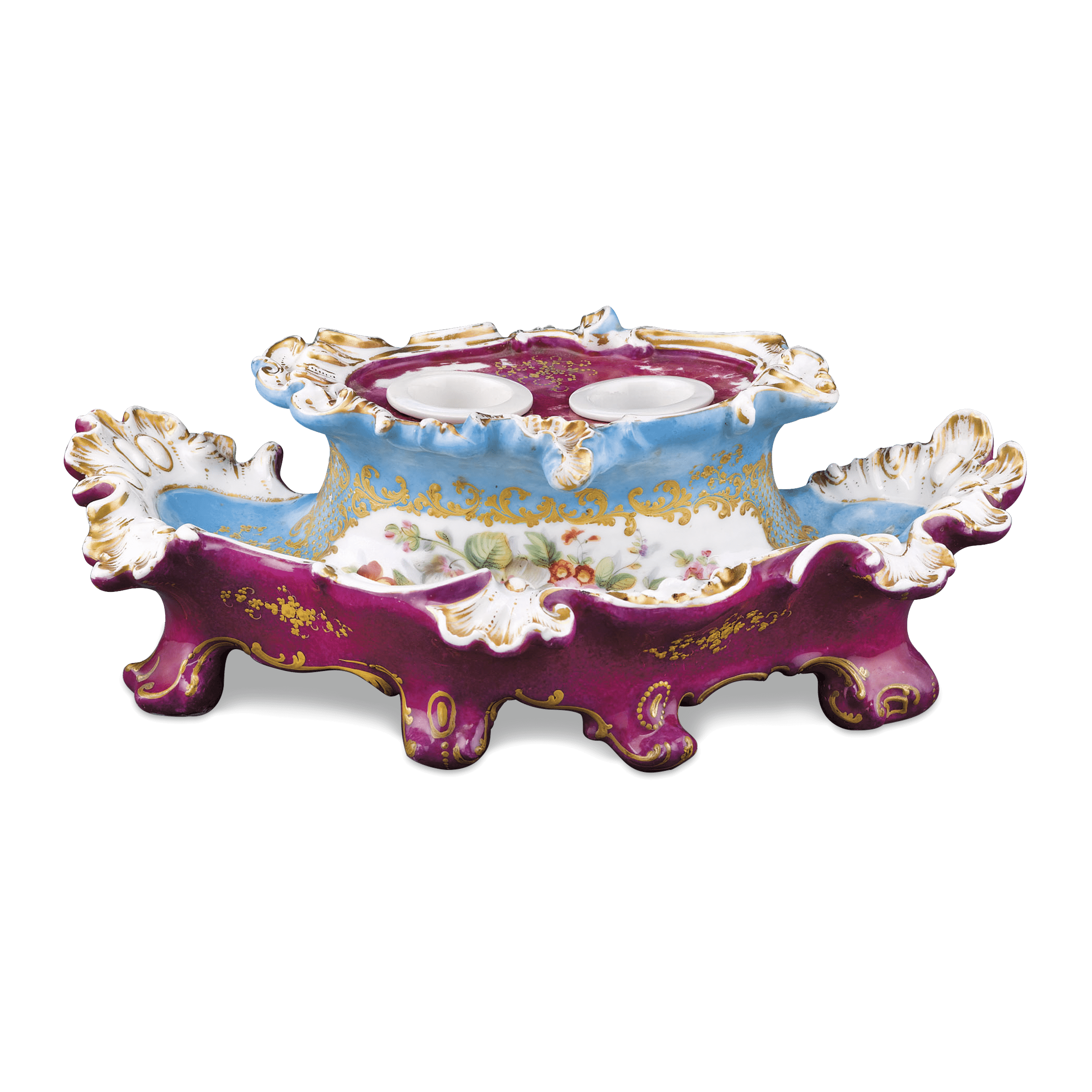 Old Paris Porcelain Rococo Inkstand