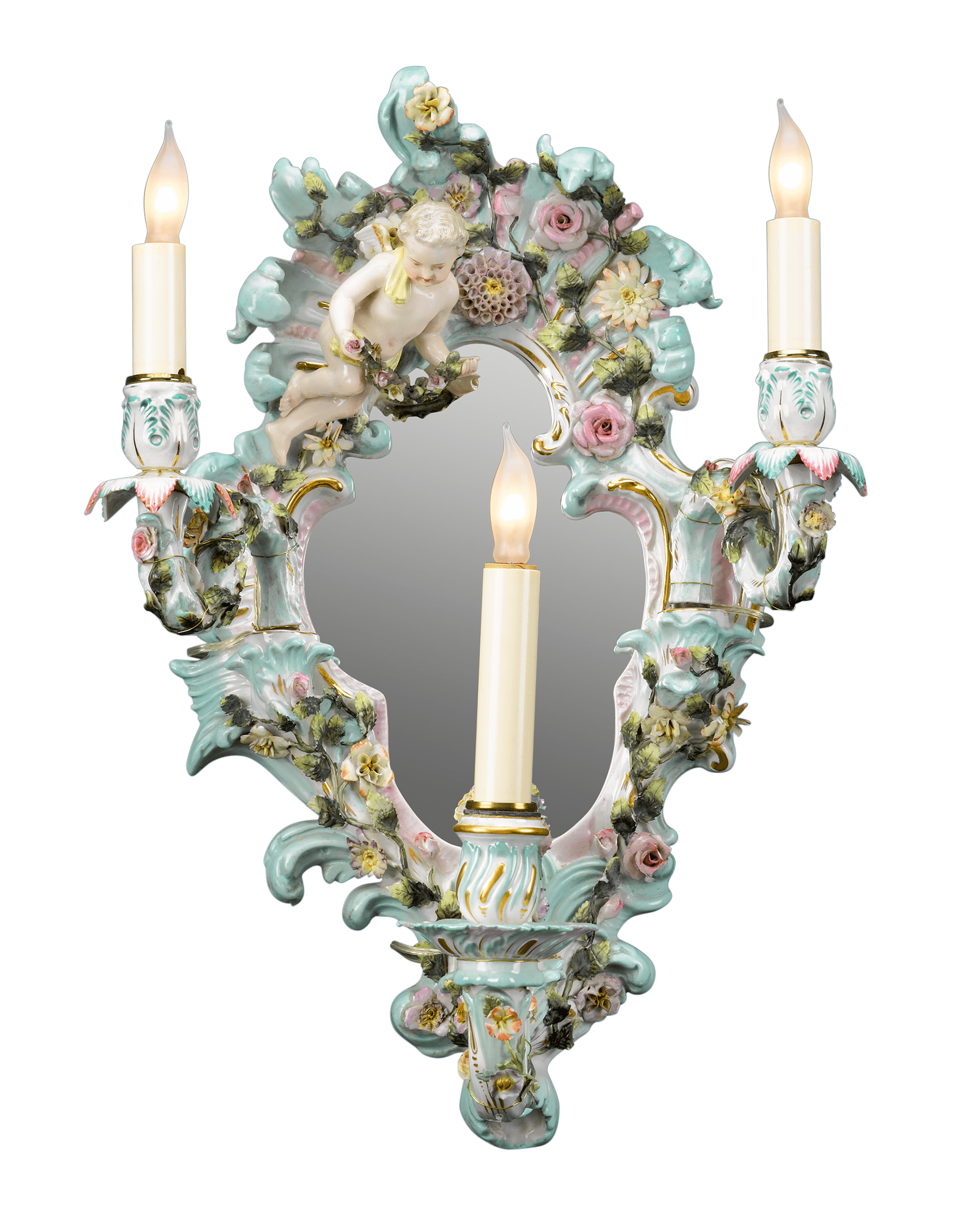 Meissen-Style Porcelain Wall Sconce