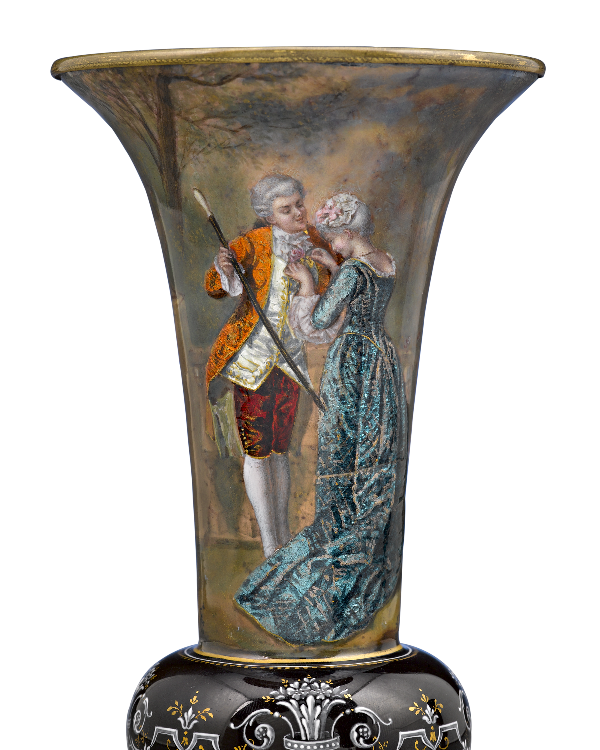 Limoges Enamel Vases