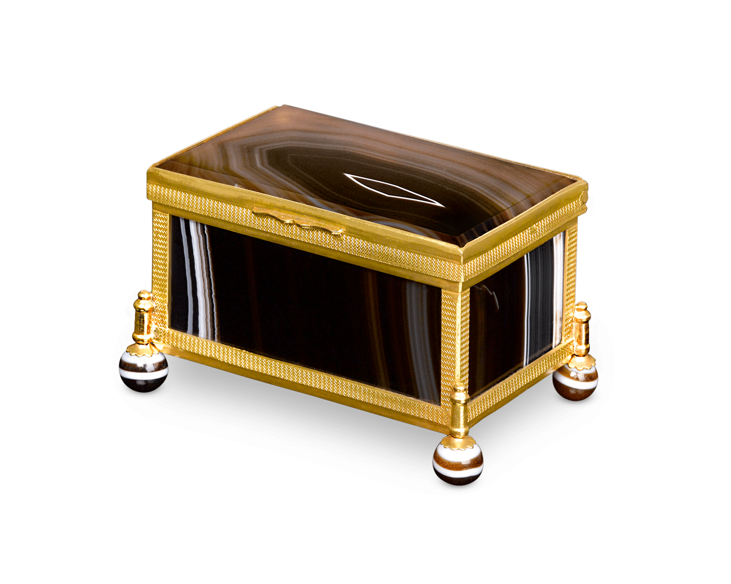 Agate Gilt Bronze Box