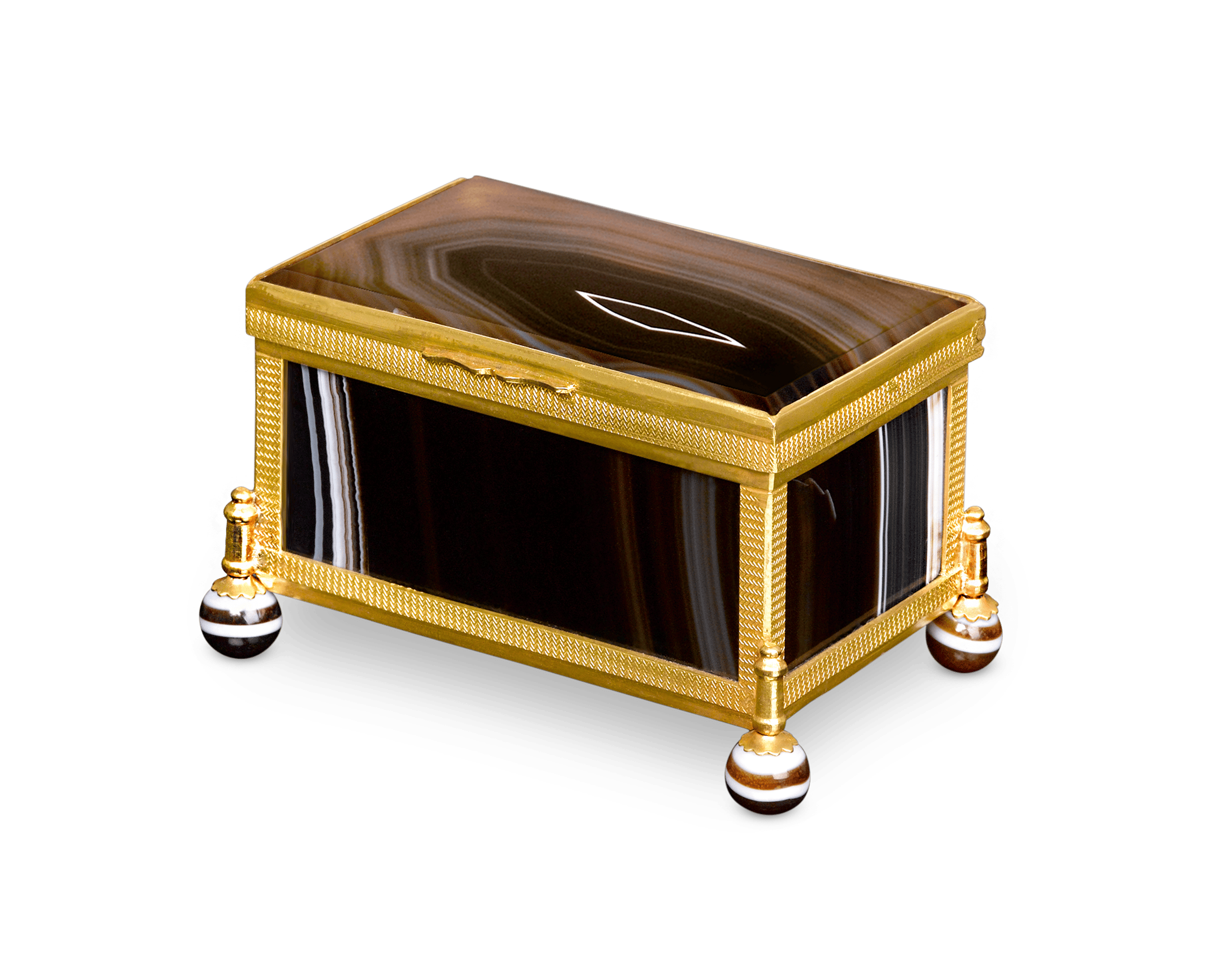 Agate Gilt Bronze Box