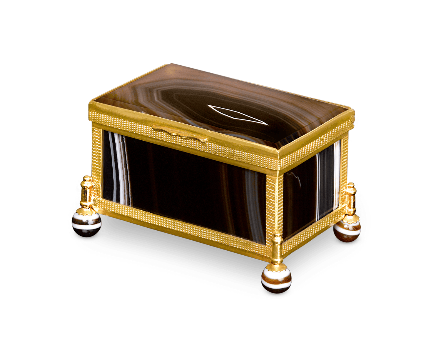 Agate Gilt Bronze Box