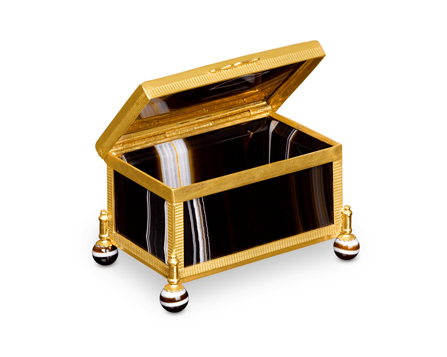 Agate Gilt Bronze Box