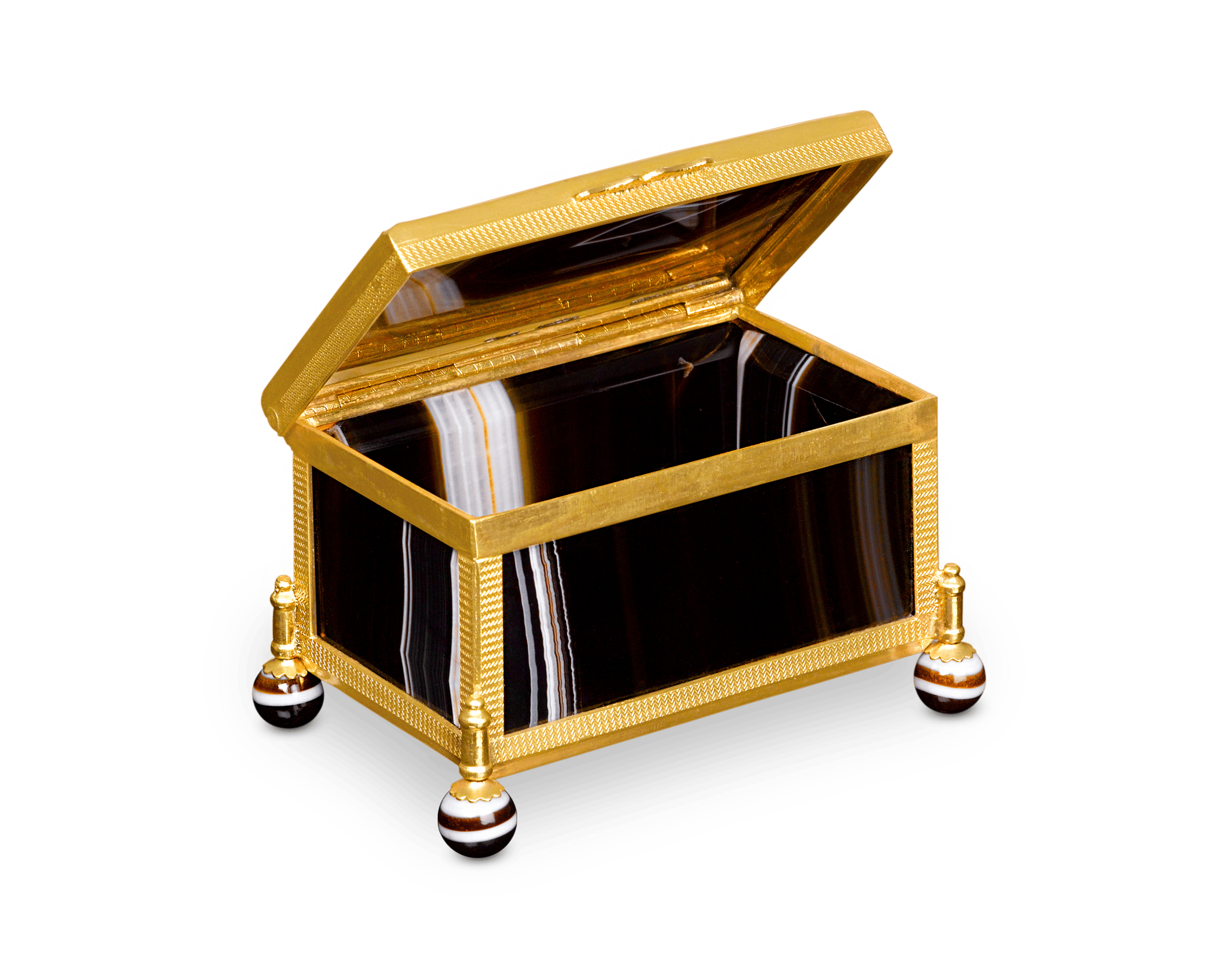 Agate Gilt Bronze Box