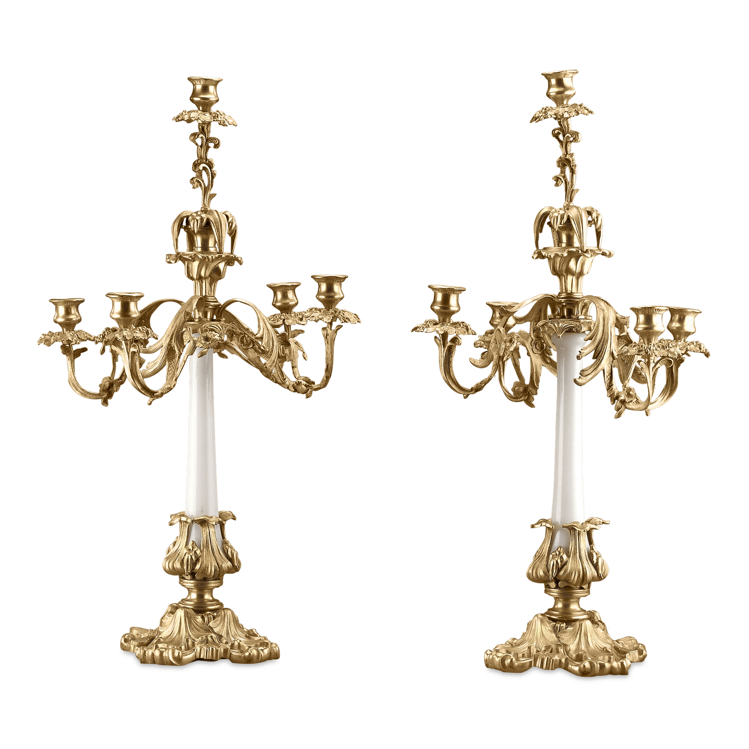 French White Opaline Candelabra