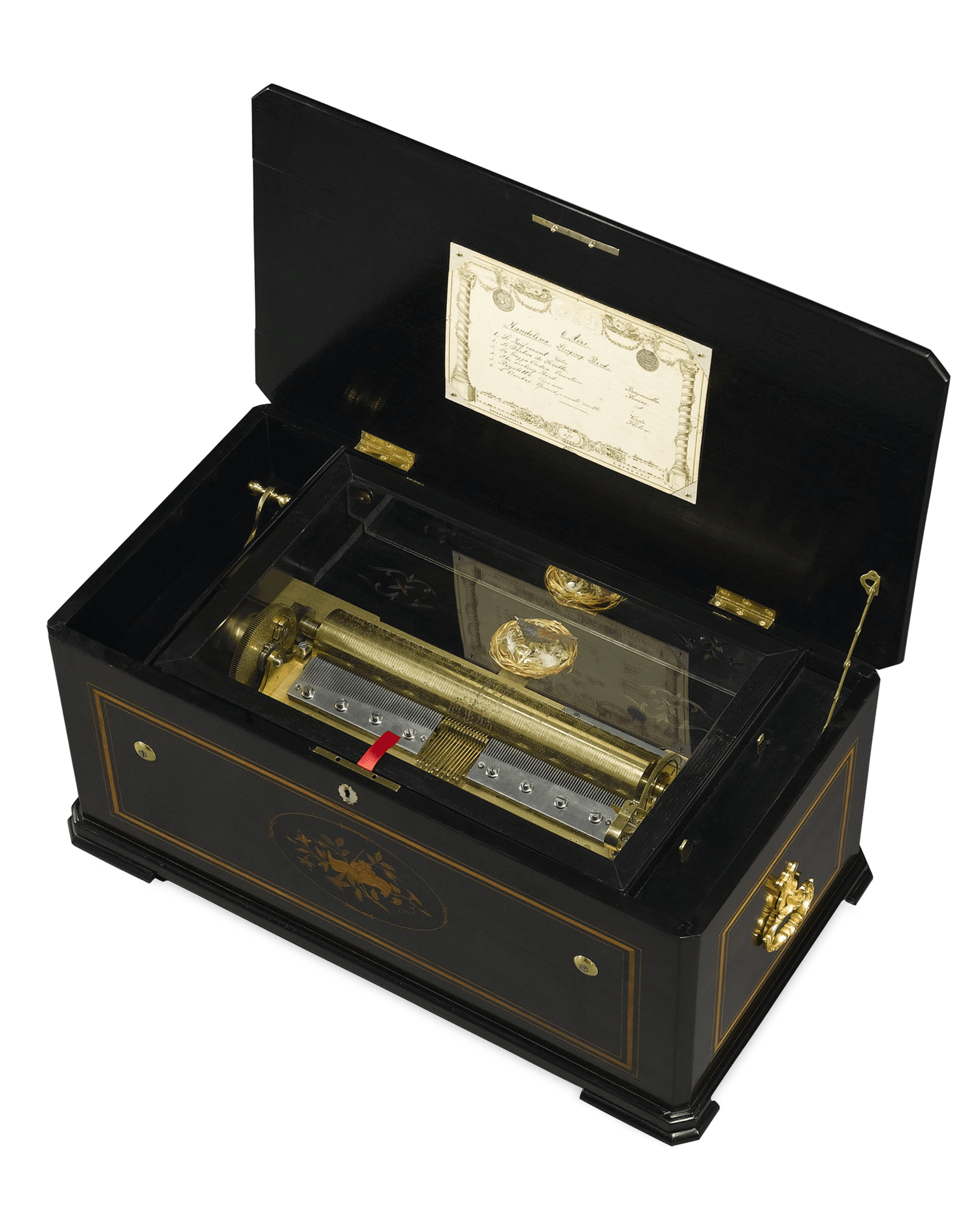 This extraordinary Austrian music box makes both a musical and visual impression