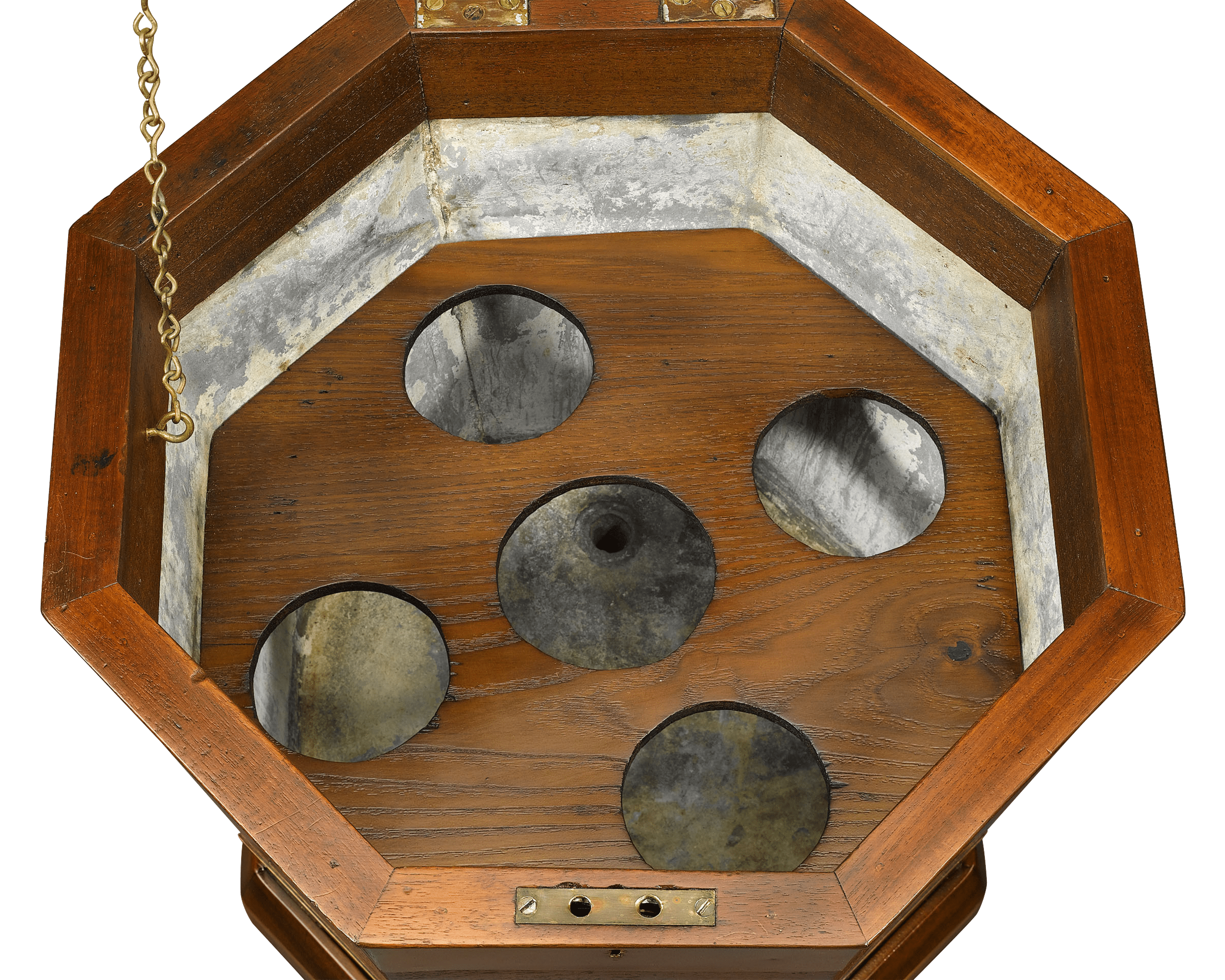 The exceptional cooler is lined with lead and with space for five bottle