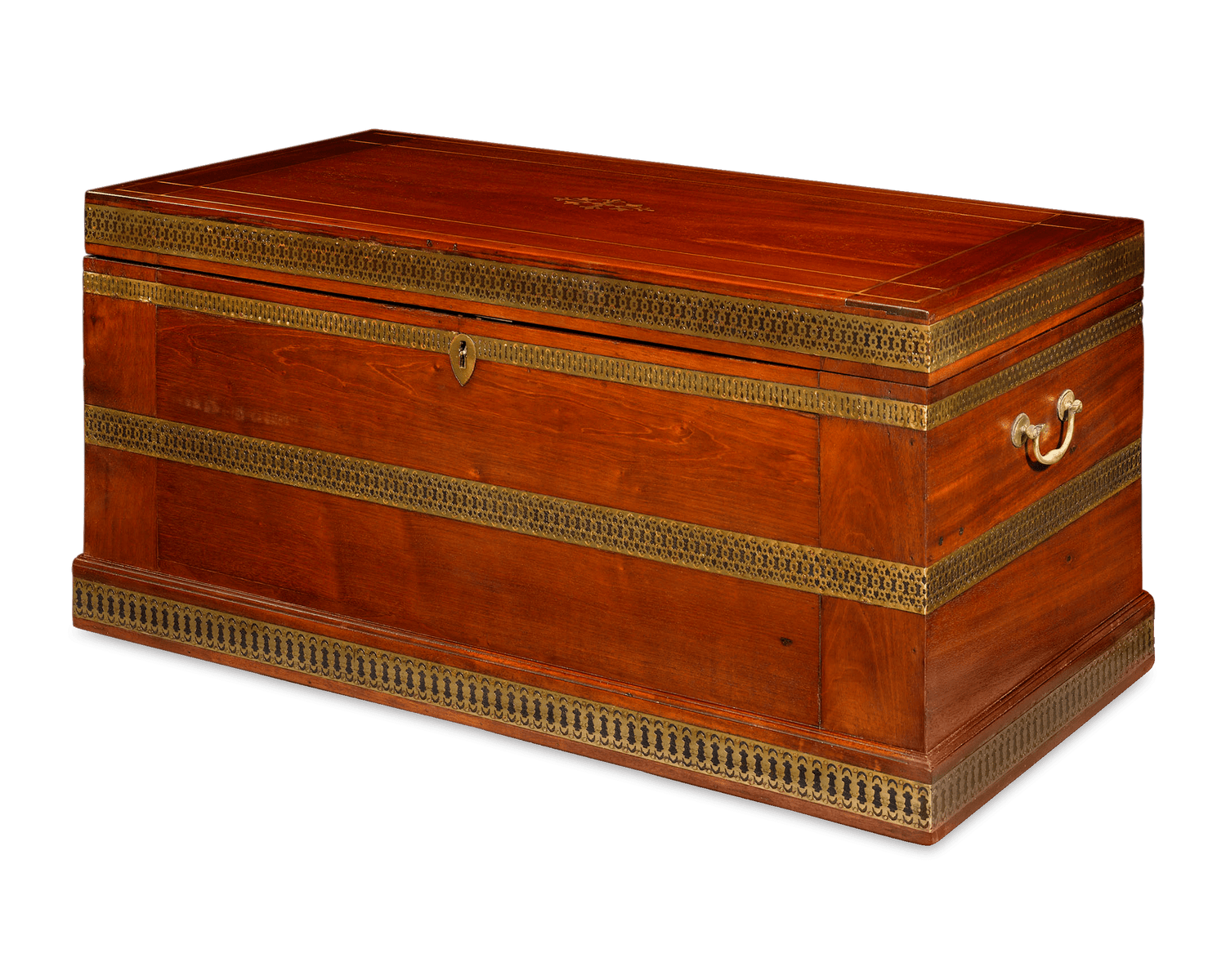 Of the 19 pieces included in this rare set is a silver canteen with fitted drawers