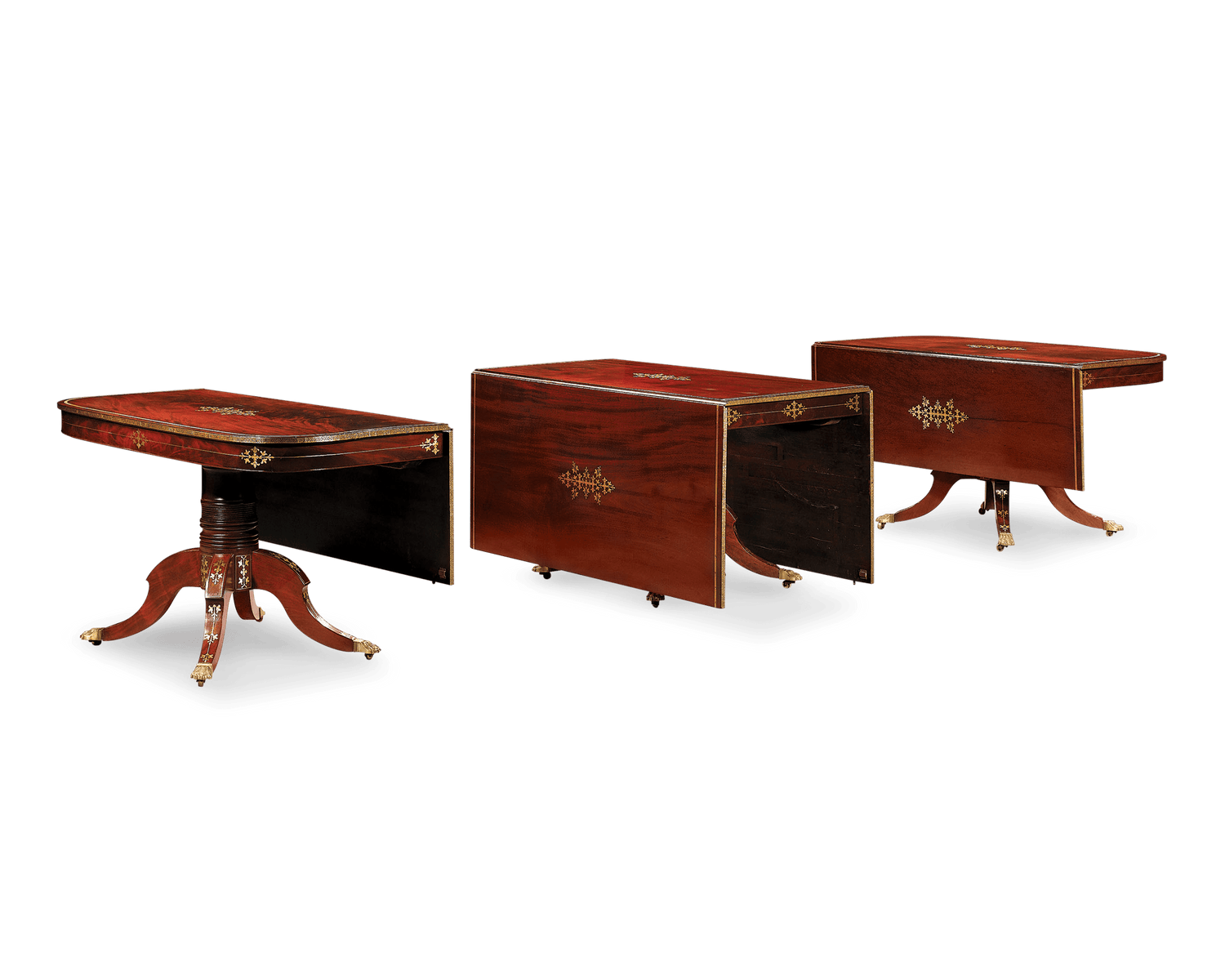 The incredibly versatile dining table can be made into three different surfaces