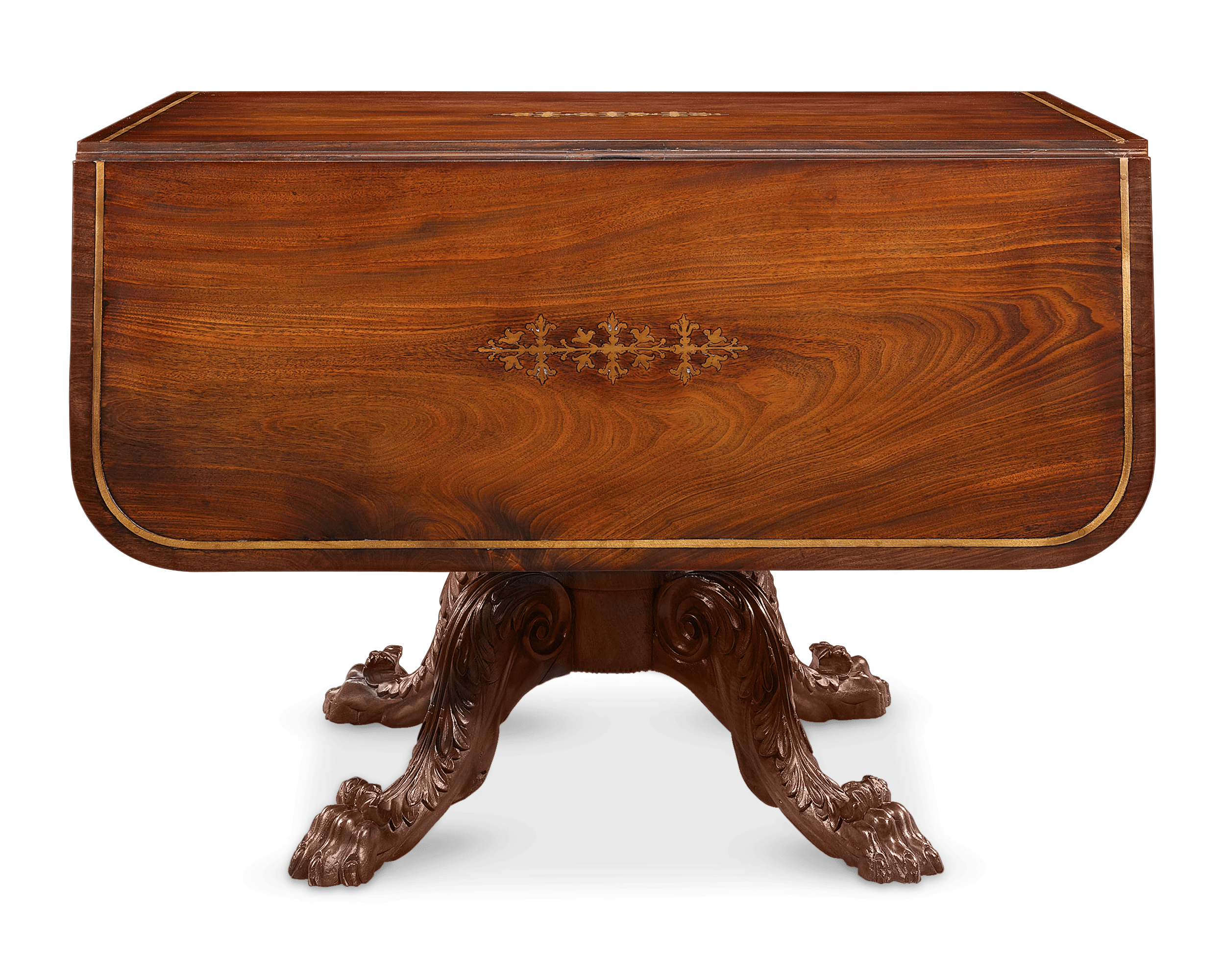 The three pedestal dining table can be used as a large single table or as a pair of consoles