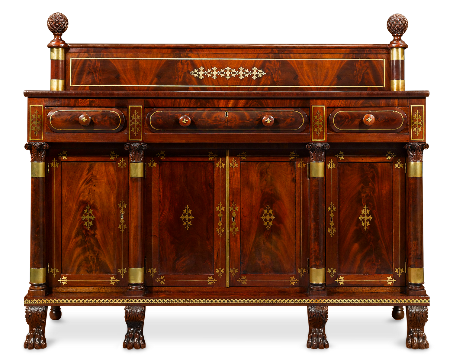 The magnificent set includes a stately and handsome American Federal sideboard