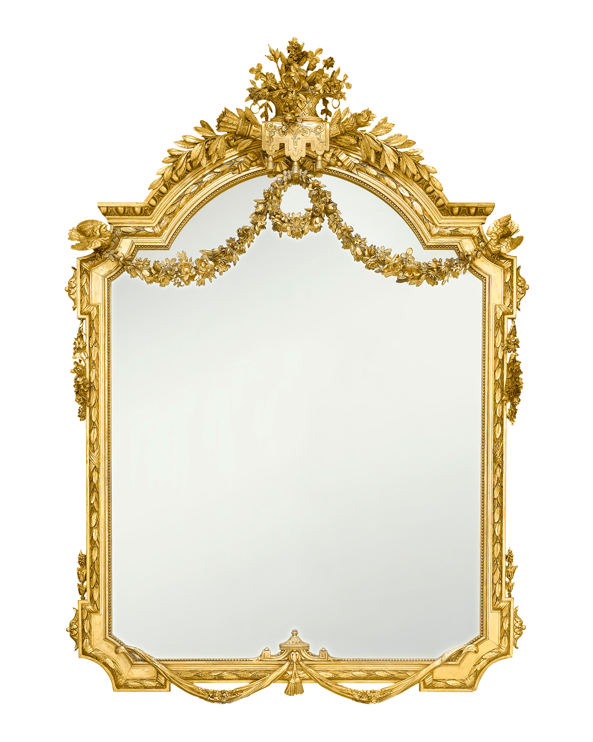 Antique Mirror, Napoleon III Style, Giltwood, Apollo's Torch Antique Mirror, Napoleon III Style, Giltwood, Apollo's Torch