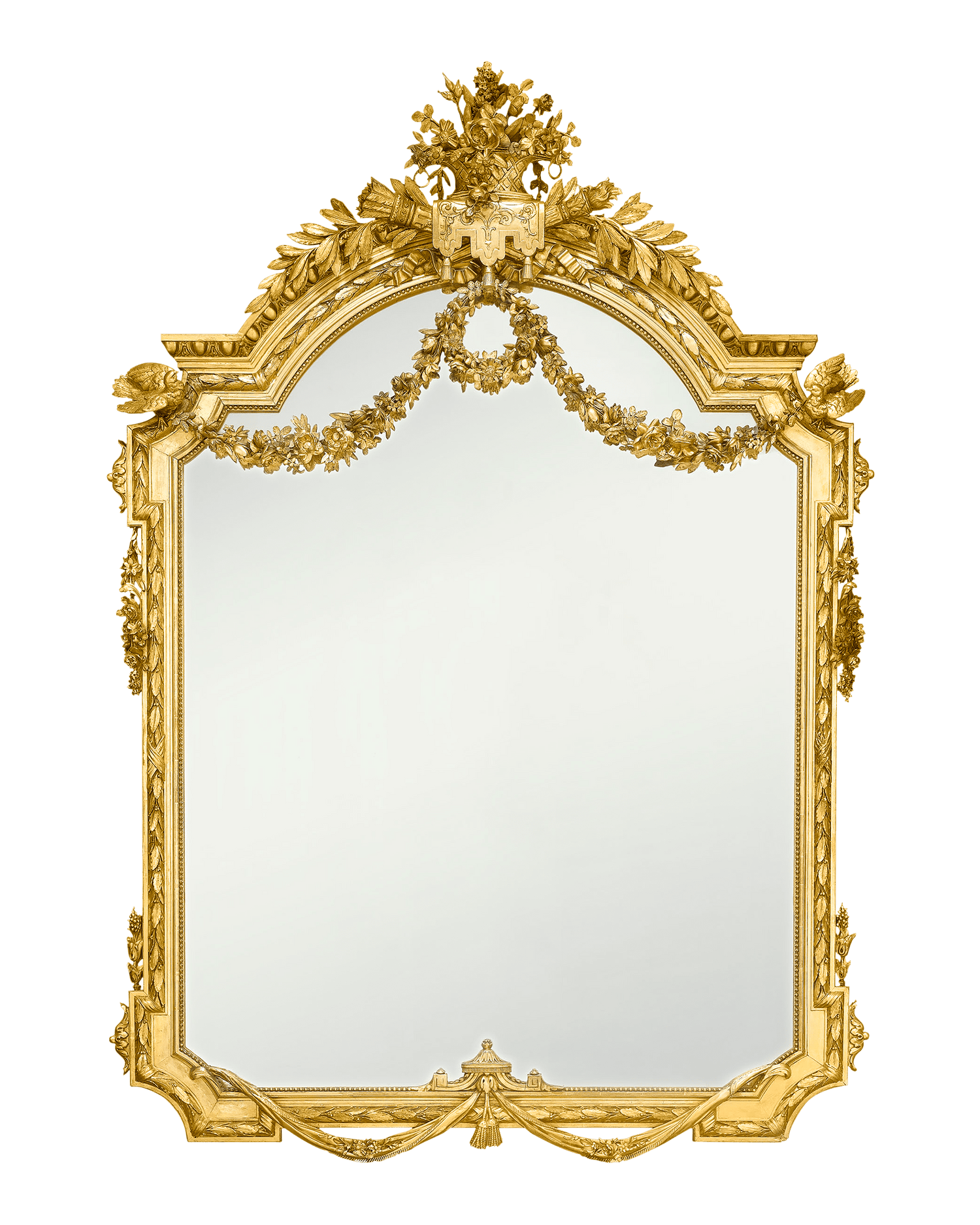 Antique Mirror, Napoleon III Style, Giltwood, Apollo's Torch Antique Mirror, Napoleon III Style, Giltwood, Apollo's Torch