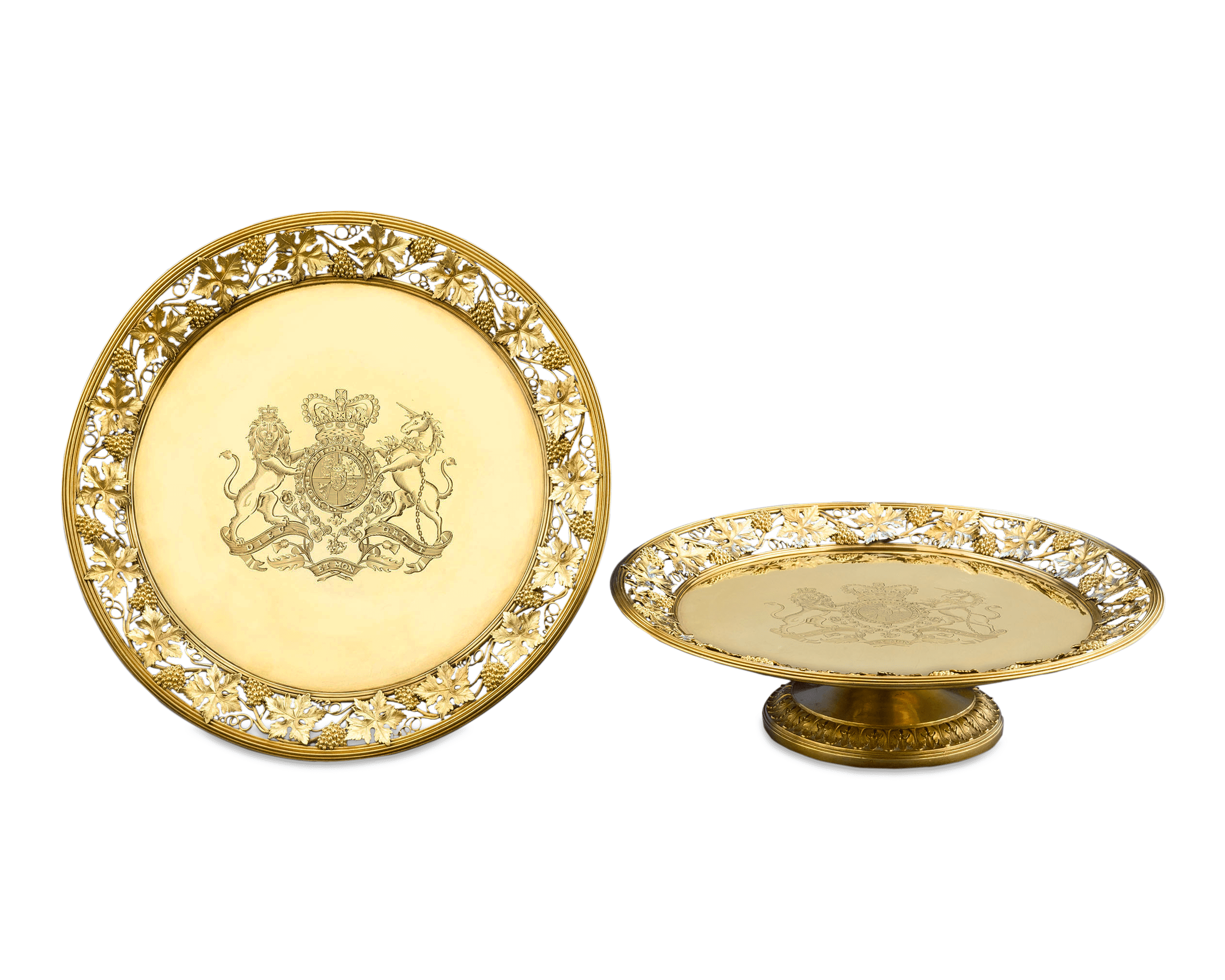 These rare gilt silver tazze were created by Digby Scott and Benjamin Smith for King George III