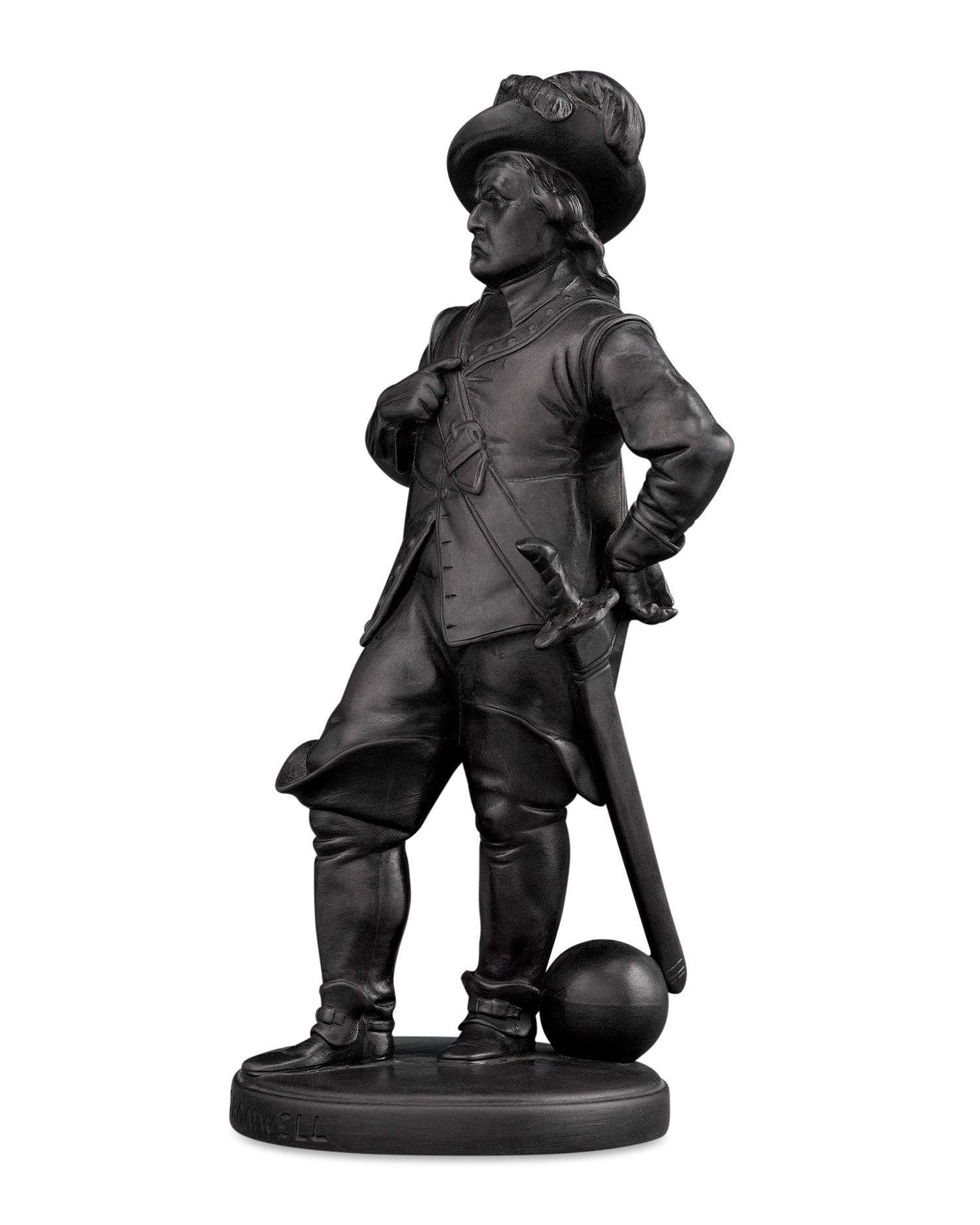 Wedgwood Black Basalt Statue of Oliver Cromwell