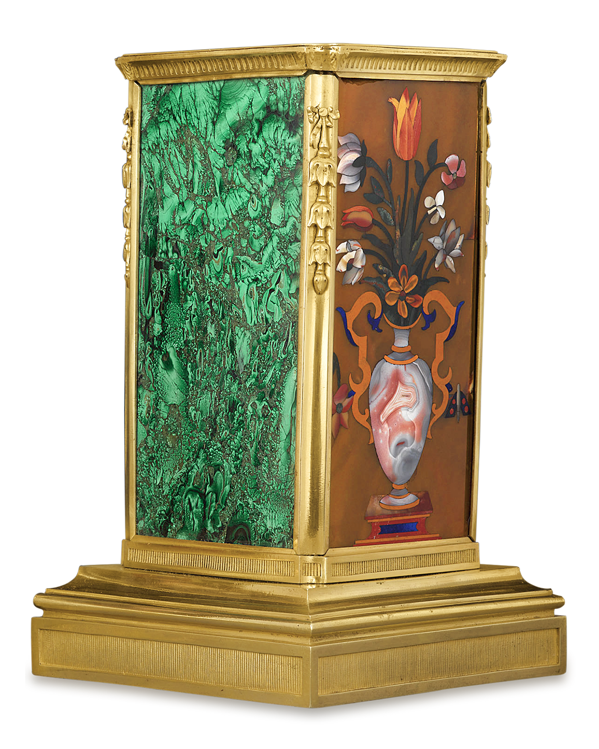 Russian Malachite and Pietre Dure Plinths