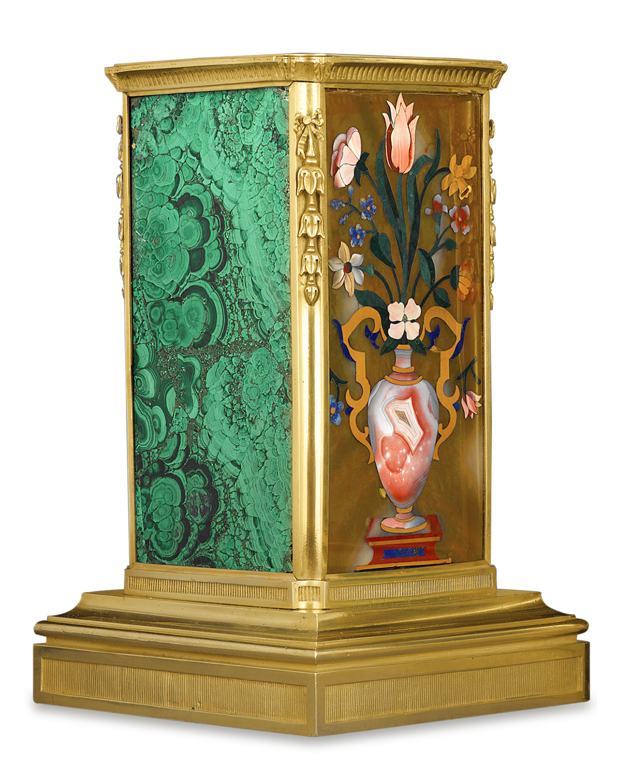 Russian Malachite and Pietre Dure Plinths