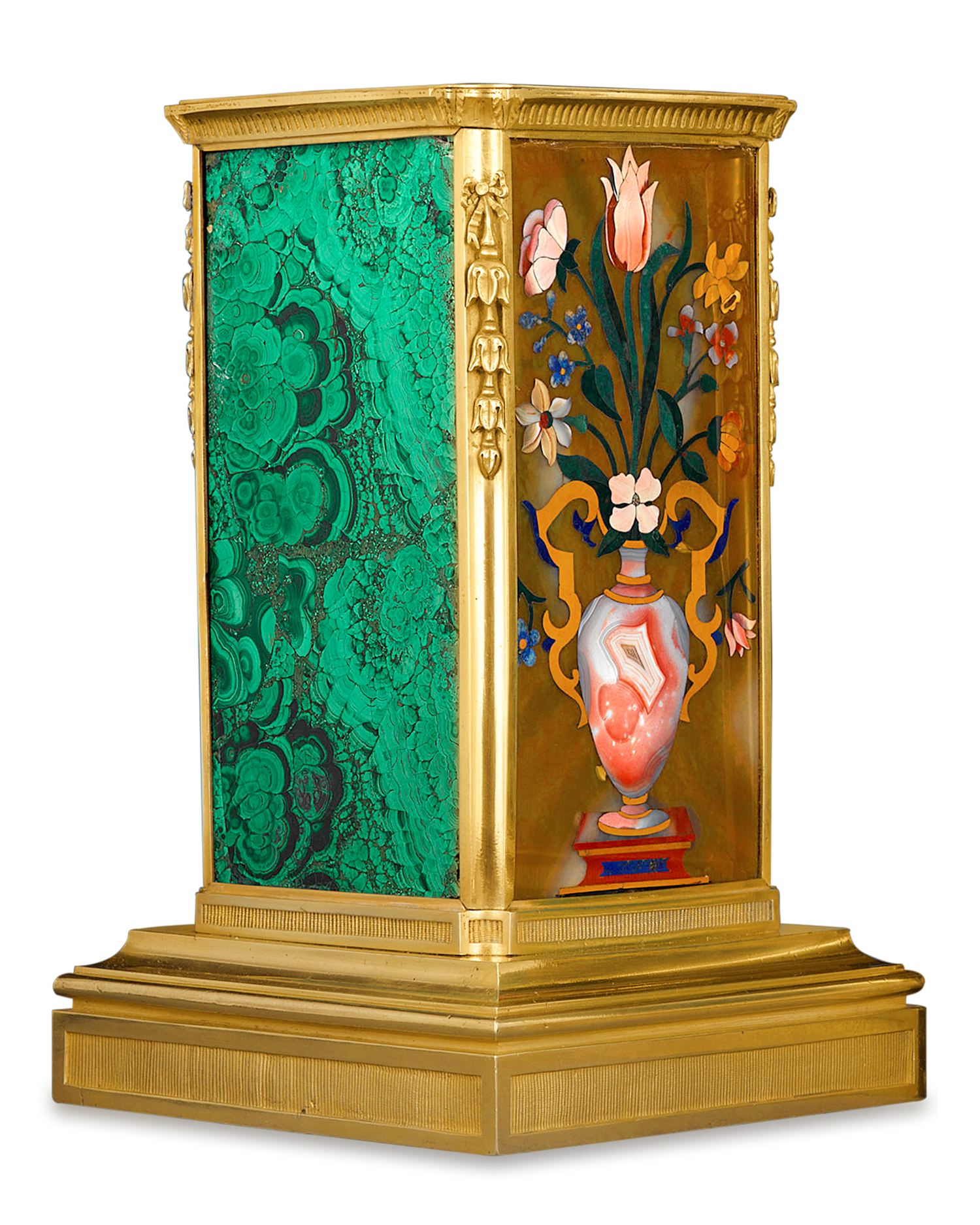 Russian Malachite and Pietre Dure Plinths