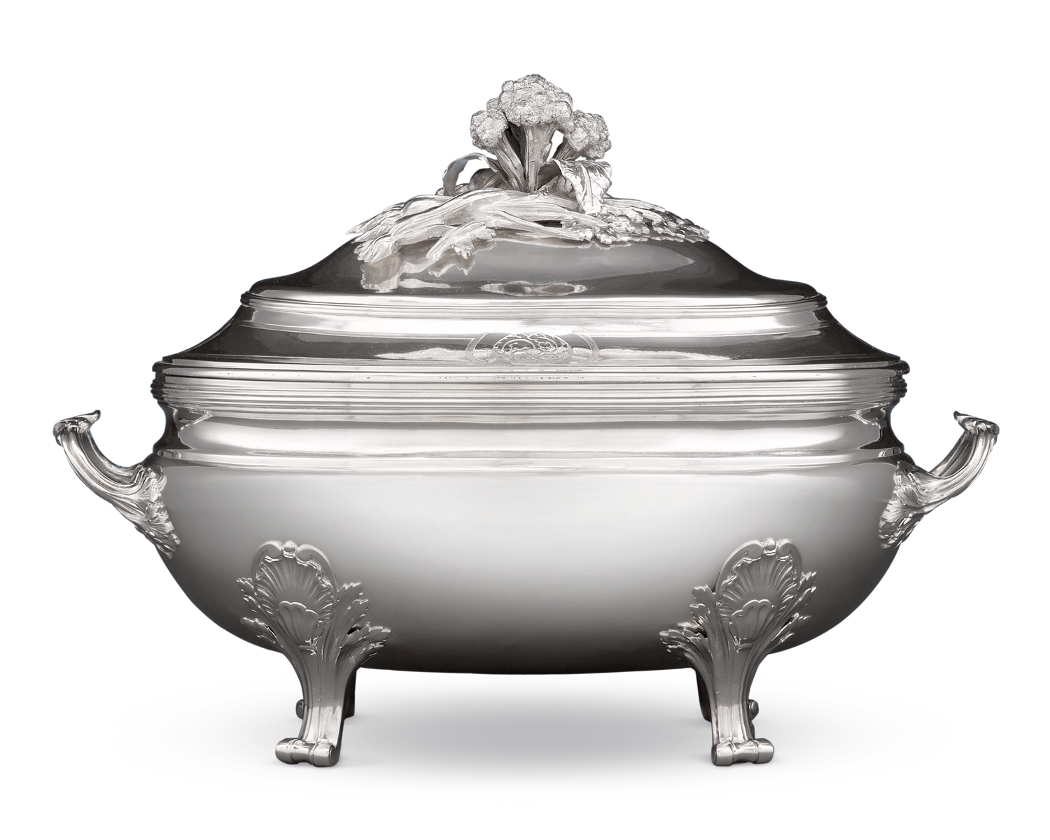 This extraordinary Louis XV-period soup tureen is marked by intricate detail and elegance