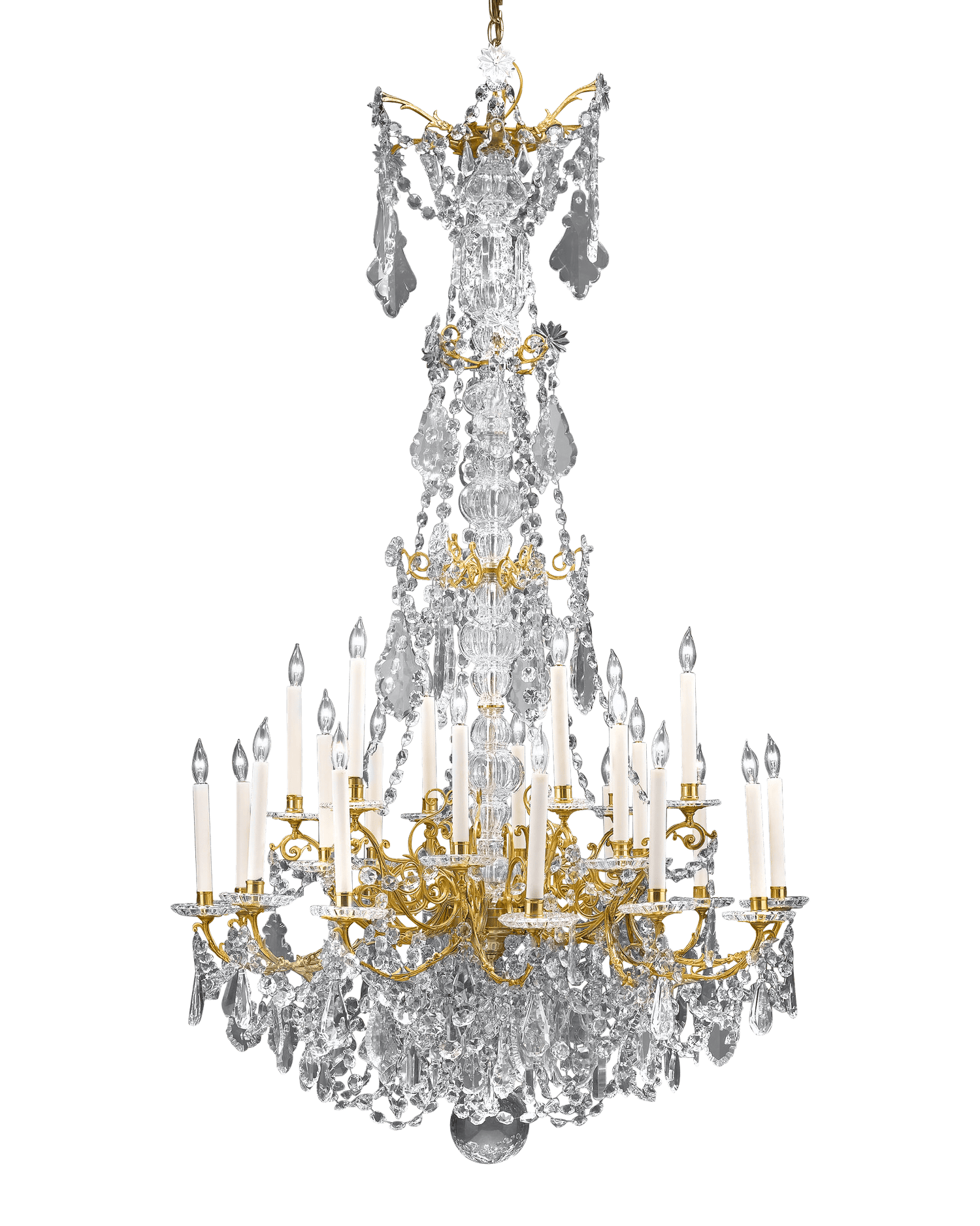 A substantially-sized Baccarat crystal chandelier of exceptional quality