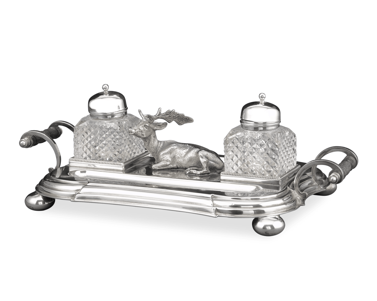 English Silverplate Ink Stand