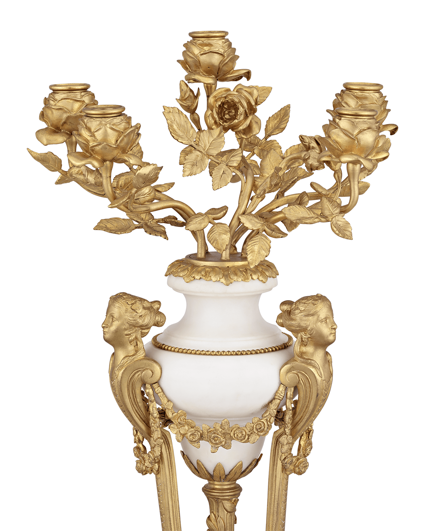 Doré Bronze French Neoclassical Candelabra